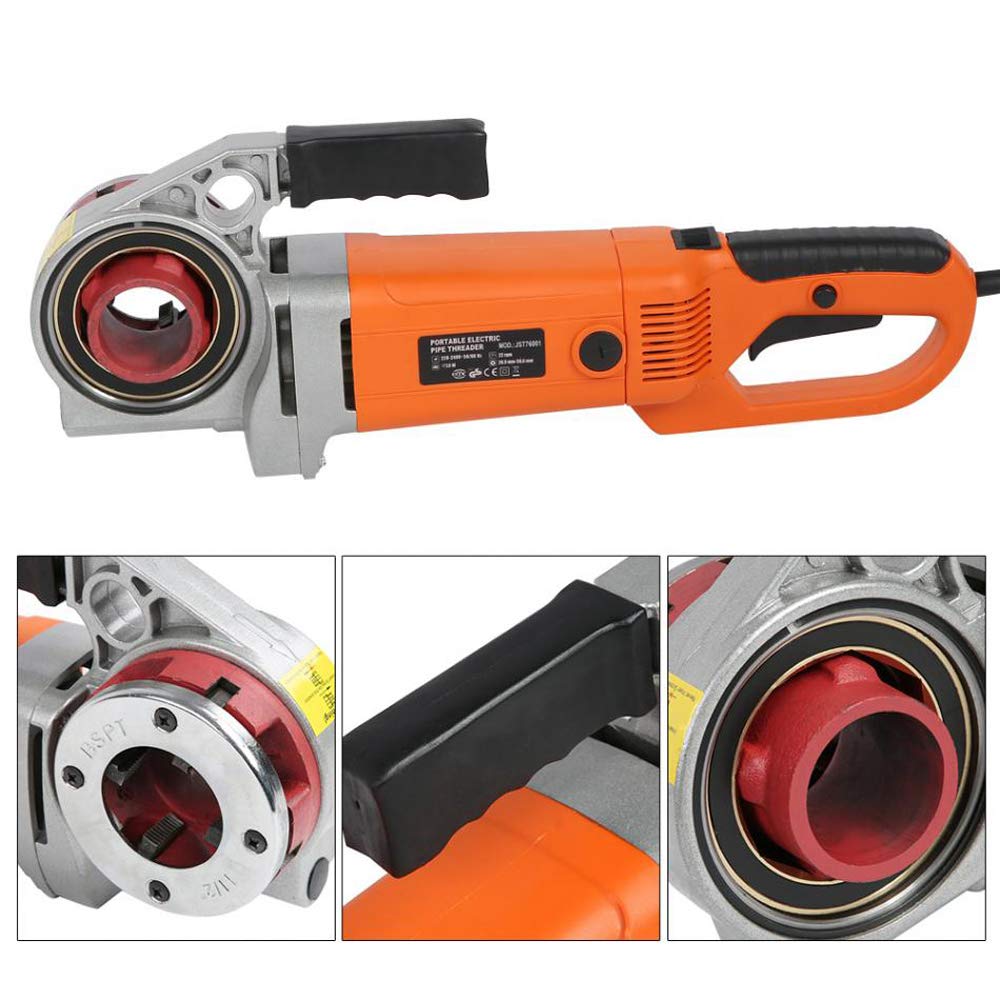 Consfly Portable Electric Pipe Threader Pipe Threading Machine with 6 Dies, 2300W Pipe Threading Tool for Galvanized Pipe Iron Pipe Threading 1/2" to 2" (110V)