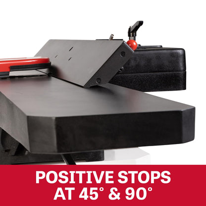 JET Black 8-Inch Jointer, Helical Cutterhead, 2 HP, 230V 1Ph (JWJ-8HH-BLK)