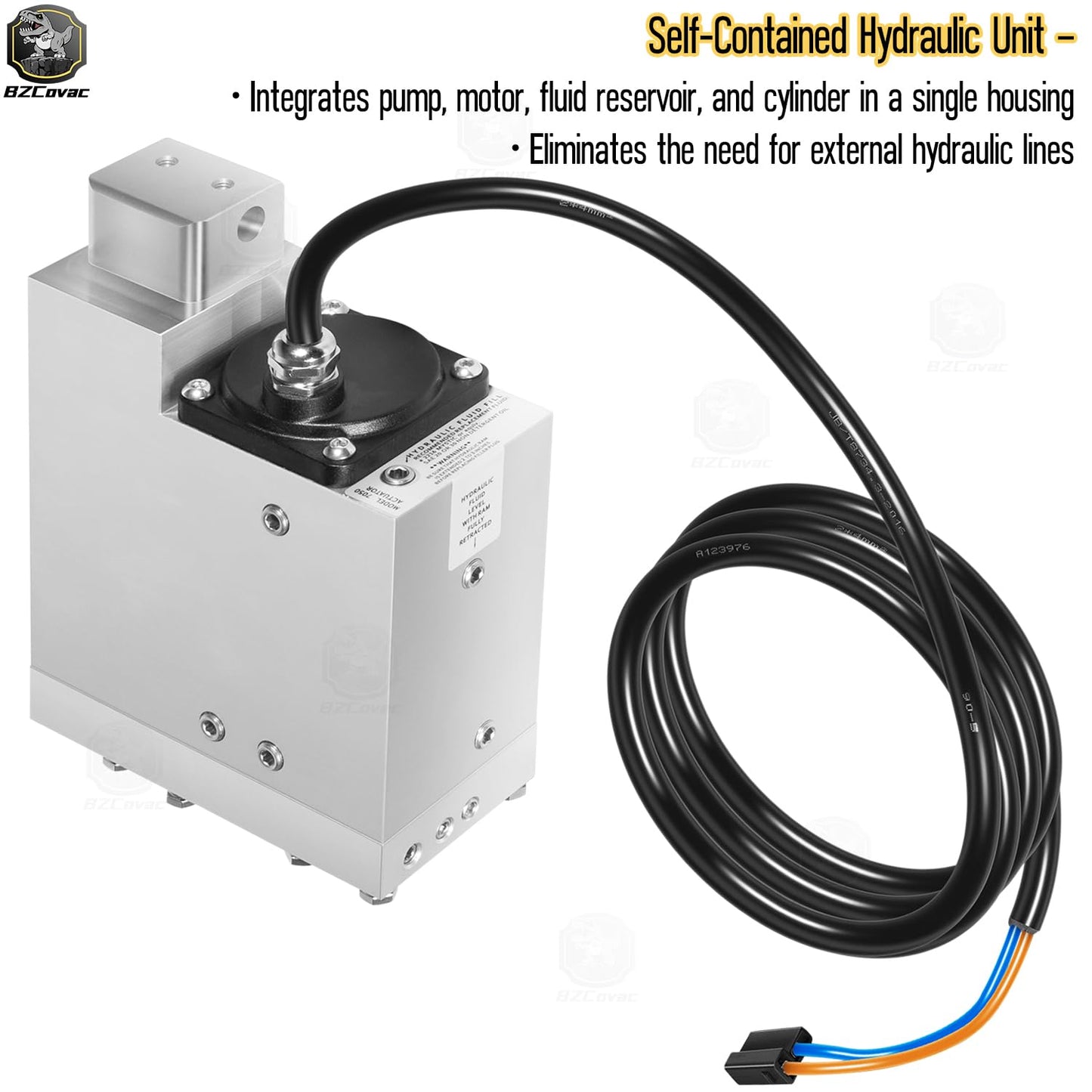 Tilt and Trim Parts 7050 for CMC T-H Marine - ELCT0078 Standard Hydraulic Actuator for Jack Plate and Tilt & Trim Systems, 12V Self-Contained Marine Hydraulic Unit, 5" Stroke
