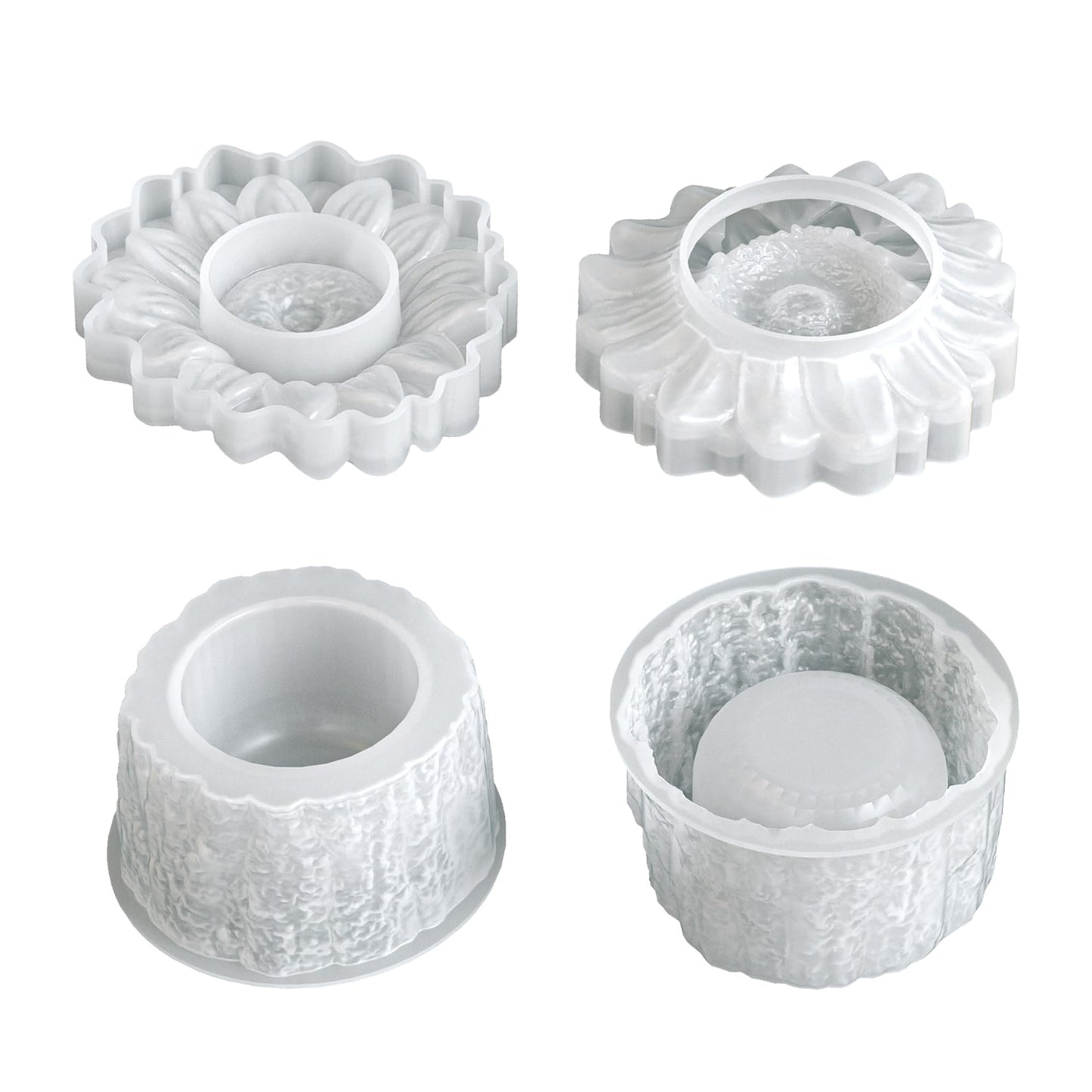 Sunflower Box Cylinder Candle & Resin Mold - Resin Casting Silicone Molds for Home Decor & Candle Making Wave Spiral Mold