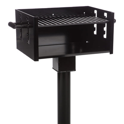 Commercial Grade Park Grill – Heavy-Duty Steel with 300 Sq Inch Cooking Grate, 360° Swivel Post, Made in the USA by Jamestown Advanced Products