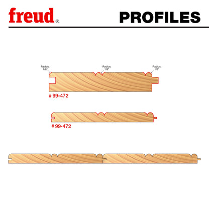 Freud 99-472: 1-7/8" (Dia.) Beadboard Tongue & Groove Bit with 1/2" Shank