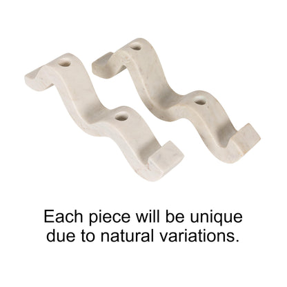 Bloomingville Marble Wave Double Taper Candle Holder, White