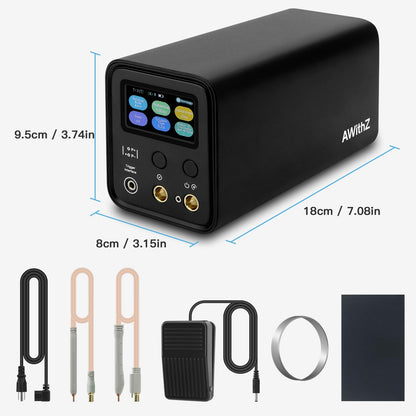 AWithZ UF20B Supercapacitor Battery Spot Welder Machine 10.5KW Spot Welder with Auto & Manual & Foot Pedal Modes Welding, 99 Adjustable Levels