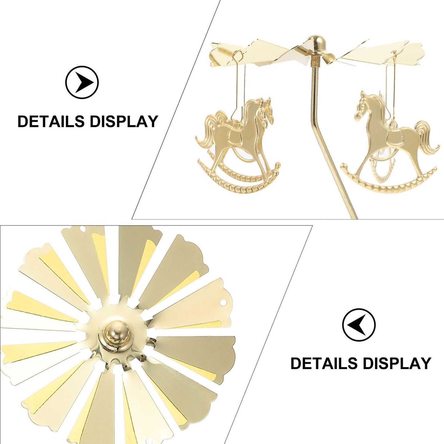 WATIIFUFU Rotating Tealight Holder Iron Candle Holder Carousel Pendant Elegant Romantic Decor Gift for Valentines Christmas Party Home