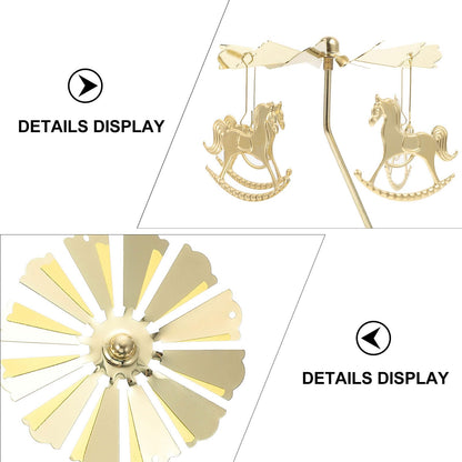 WATIIFUFU Rotating Tealight Holder Iron Candle Holder Carousel Pendant Elegant Romantic Decor Gift for Valentines Christmas Party Home
