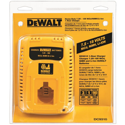 DEWALT Charger for 7.2V-18V Battery, 1-Hour Fast Charging (DC9310)