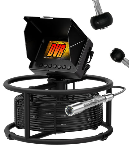 Sewer Inspection Camera 100ft/30M with 4.3" Monitor, 32GB DVR Drain Camera, 18mm 1080p Probe & 8500mAh Battery, IP68 Waterproof Endoscope – Heavy Duty All-Metal Rack for Plumbing, Drain Inspection