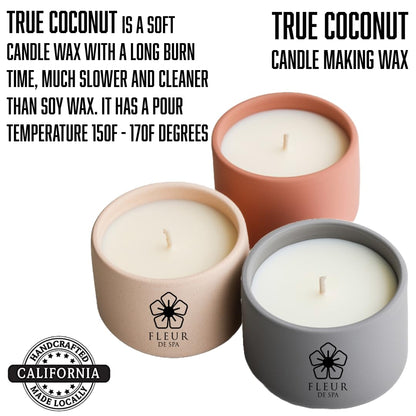 Coconut Candle Wax 6lb by FLEUR DE SPA – Premium All-Natural Coconut Wax Blend – Made in USA – Clean Burn, Great Scent Throw – for DIY Candle Making (6 Pound Box)