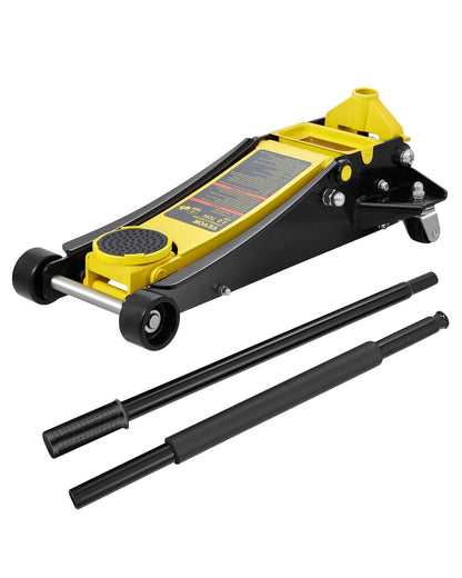 VEVOR 3 Ton Low Profile, Heavy-Duty Steel Racing Floor Jack with Dual Pistons Quick Lift Pump, Lifting Range 3.35"-19.69"