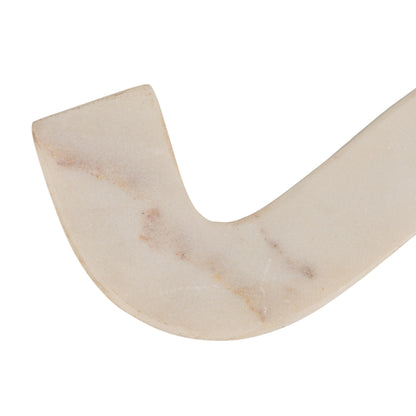 Bloomingville Marble Wave Double Taper Candle Holder, White