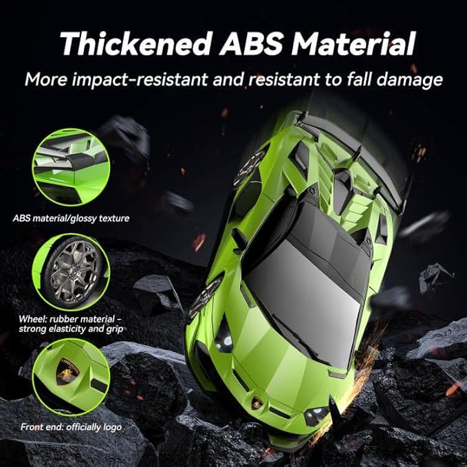 Lamborghini Remote Control CarOfficially Licensed 1:16 Scale Lambo Rechargeable Hobby Rc Cars with Headlight 2.4GHz Race Car Toys for Boy Girl 4-12 Years Old 12Km/h Green