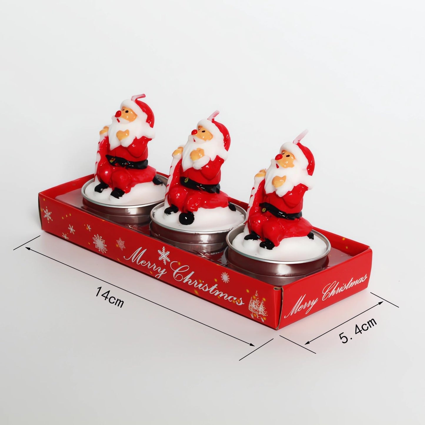 3 Pieces Tealight Candles Handmade Delicate Santa Hat Claus Christmas Tree Candle Wax Snowman Elk Pinecone House Candles for Party Wedding Spa HomeChristmas Decoration