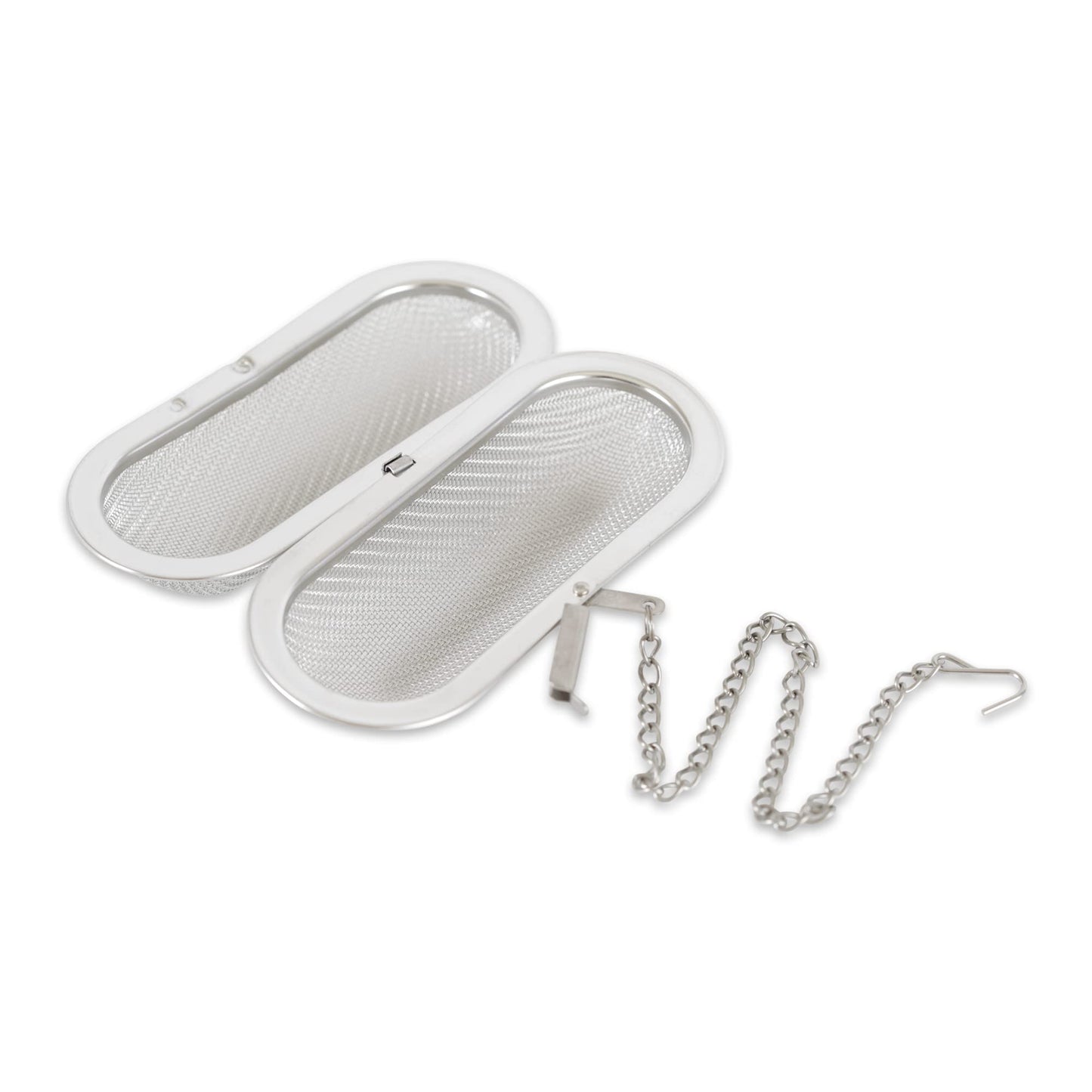 RSVP International Endurance Kitchen Collection Stainless Steel Mesh Floating Spice Infuser for Soups, Stews or Large Tea Pot, Jumbo Oval, 4.25x1.75"