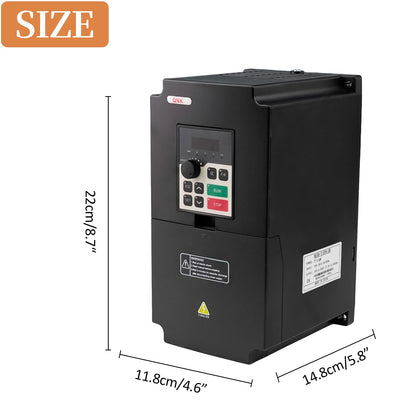 QNK 7.5KW 10HP 380V AC 17.5A VFD Converter Single to 3 Phase Inverter Variable Frequency Drive for CNC Spindle Motor Speed Controller
