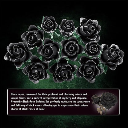 39094 Dark Rose Building Blocks Flower Set 585 Pieces of Floral and Plant Series Block Sets Adult Creative Enthusiast Model Gifts and Unique Collectibles Can be Used for Room Decoration