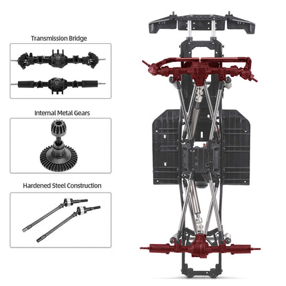SHUAIGUO 313mm Wheelbase Chassis Frame for 1/10 AXIAL SCX10 II 90046 90047 RC Crawler Climbing Car DIY