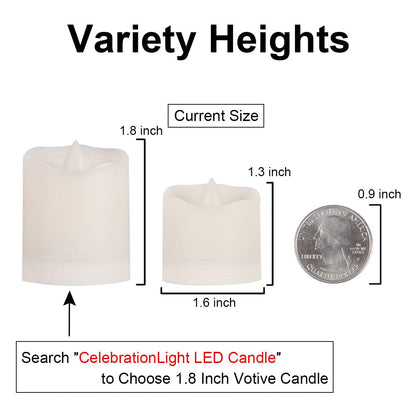 Flameless LED Tea Lights With Remote - Battery Operated Votive Candles With Timer, 200H, Unscented Outdoor Flickering White Flame - 1.3" Set of 6