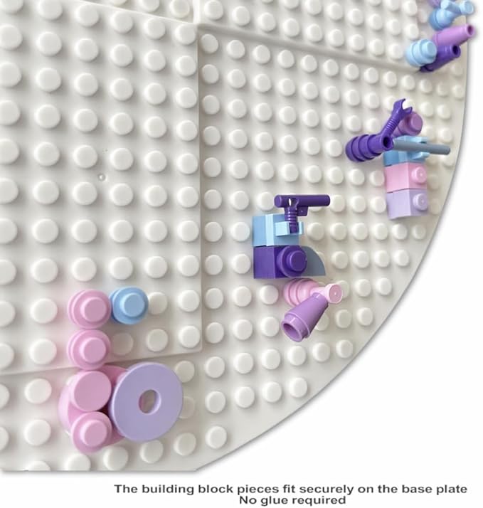 Educational STEM Building Block Assembly Toy Wall Clock for Girls Aged 6-8 Kids' DIY Hands-On Creative Construction Toy Fun Birthday Gift for Girls Aged 9-12 27 cm Diameter (White Frame)