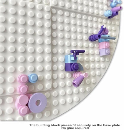 Educational STEM Building Block Assembly Toy Wall Clock for Girls Aged 6-8 Kids' DIY Hands-On Creative Construction Toy Fun Birthday Gift for Girls Aged 9-12 27 cm Diameter (White Frame)