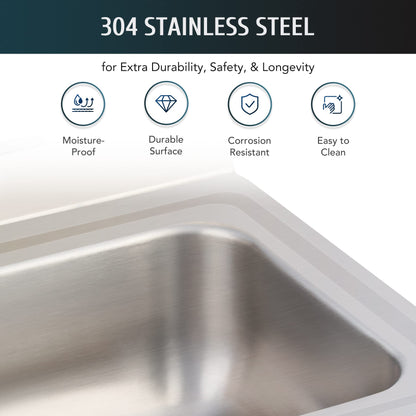 WILPREP Hand Sink Commercial Stainless Steel Sink for Washing, NSF Utility Sink with Gooseneck Faucet, Wall Mount Kitchen Sink for Restaurant Bar RV Bathroom Laundry Room (17 x 15 Inches)