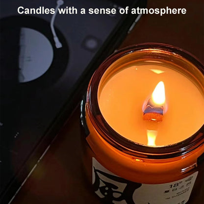 50 PCS Wooden Candle Wicks & Wick Trimmer Wood Candle Wicks 5.1 x 0.5 x 0.02 Inch Smokeless Wood Wicks for Candles with Candle Wick Trimmer and Iron Stand for DIY Candle Making（Use Two Wicks）