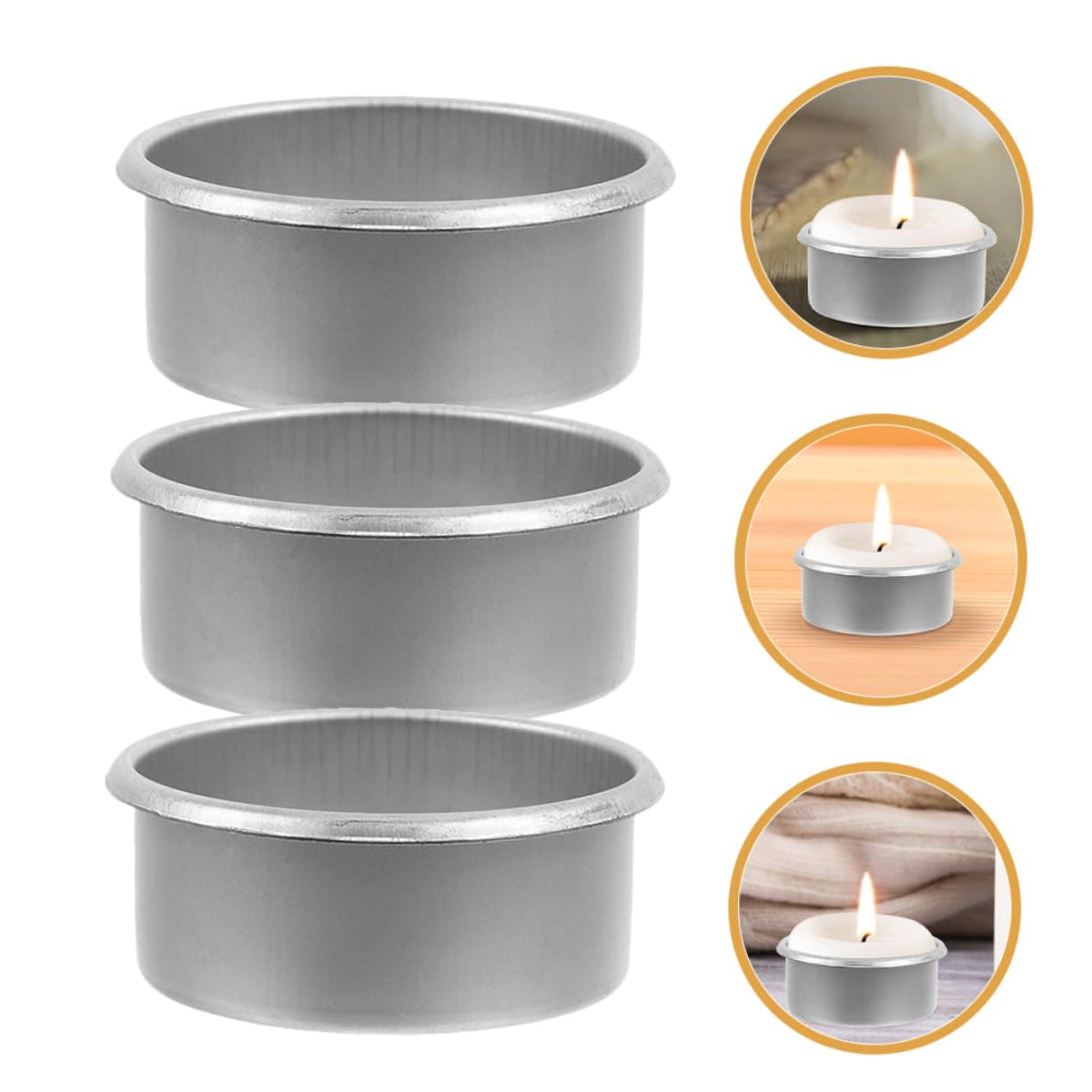 Lurrose 15pcs Metal Candle Cups for Tea Party Decorative Candle Holder DIY Scented Making Tins