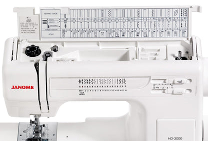 Janome HD3000 Heavy-Duty Sewing Machine with 18 Built-in Stitches + Hard Case