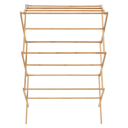 Collapsible Bamboo Drying Rack – Foldable Laundry Drying Stand for Indoor/Outdoor Use – Space-Saving Clothes Rack for Towels, Blankets & Delicates