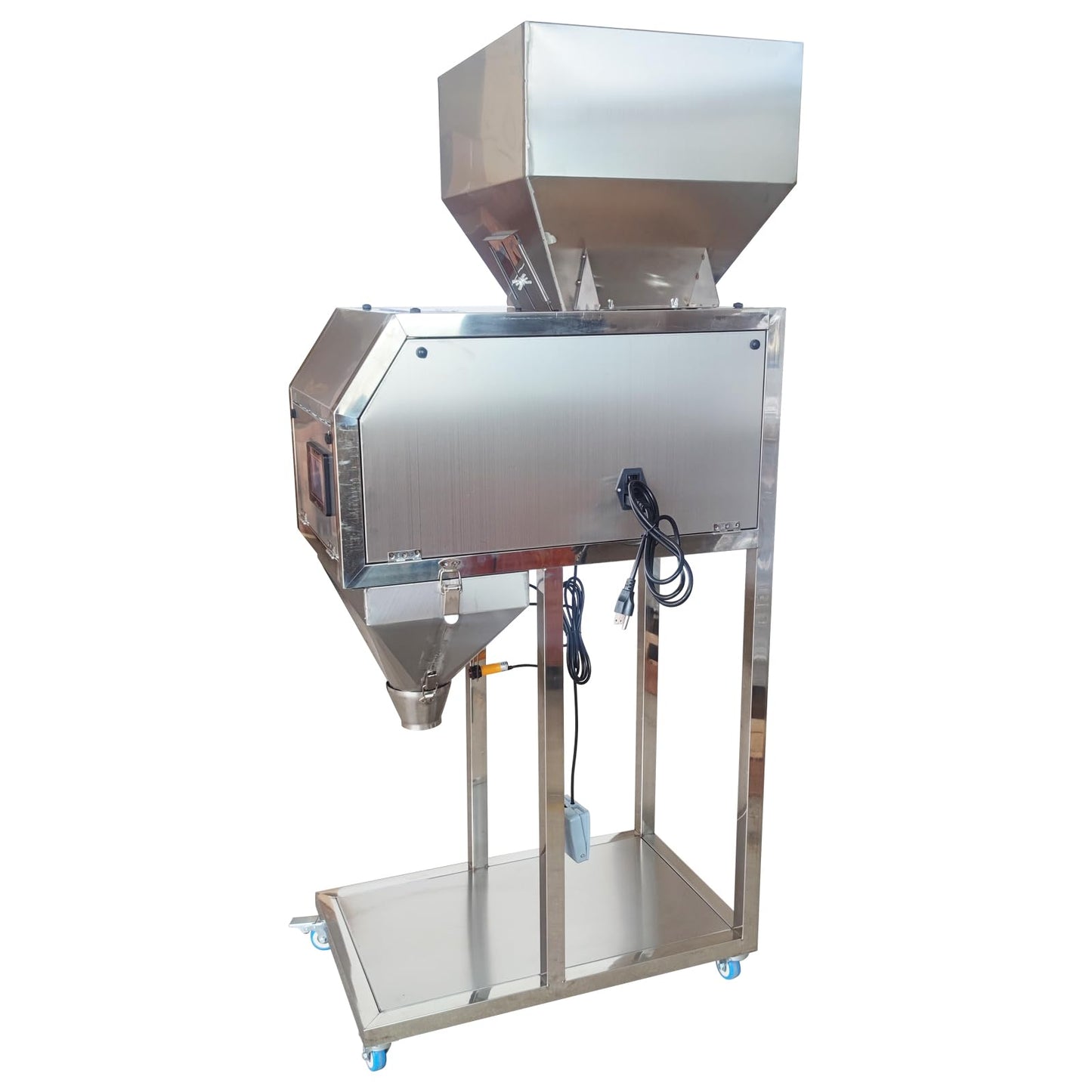 TECHTONGDA Powder Filling Machine Bag Filler 10-5000g Automatic Particle Weighing Filling Machine Stainless Steel Food Dispenser for Coffee Bean Tea Seeds Peanuts Cashews Soya 8-15 bags/min