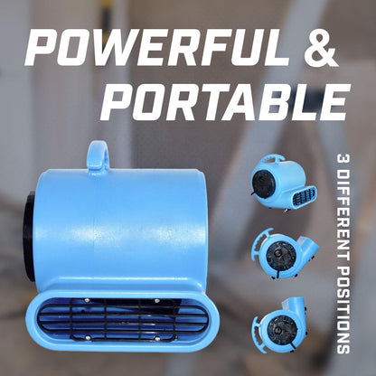 BLOTEK 1/2hp 2800CFM Speed Air Mover Carpet Dryer Floor Fan Cooling Fan - Industrial Heavy Duty Abanico de Piso Blower Fan with High Power for Commercial and Industrial Use