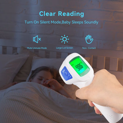 Berrcom Infrared Forehead Thermometer, Digital Non-Contact Thermometers for Adults, Kids & Babies, 3-in-1 Fever Check Temperature Gun for Home Use