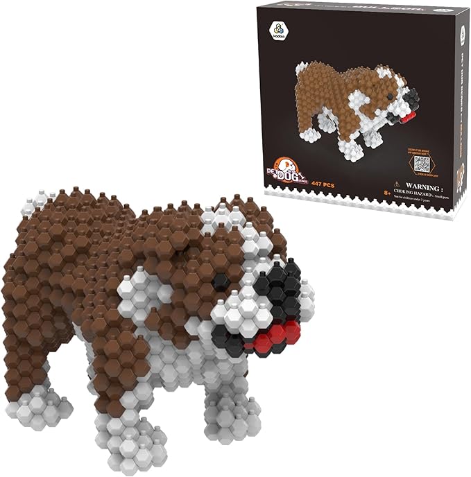 KADELE Cute Dog Building Animal Sets Extremely Challenging STEM Building Blocks Decor for Adults Kids Micro 3D Educational Toys for Boys Girls Ages 8 and UpBulldog