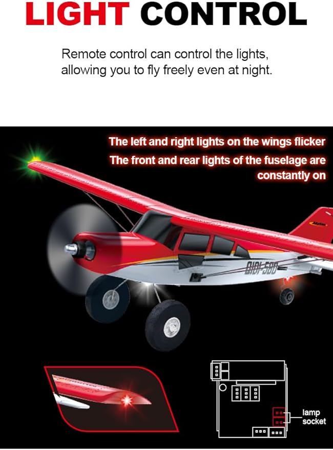 QIDI-560 M7 Off-Road Aircraft 3D RC Plane One-Key Hanging Stunt Fixed Wing with Wind Resistant Flight Control for Beginner and Experienced Ready to Fly RTF(Red)