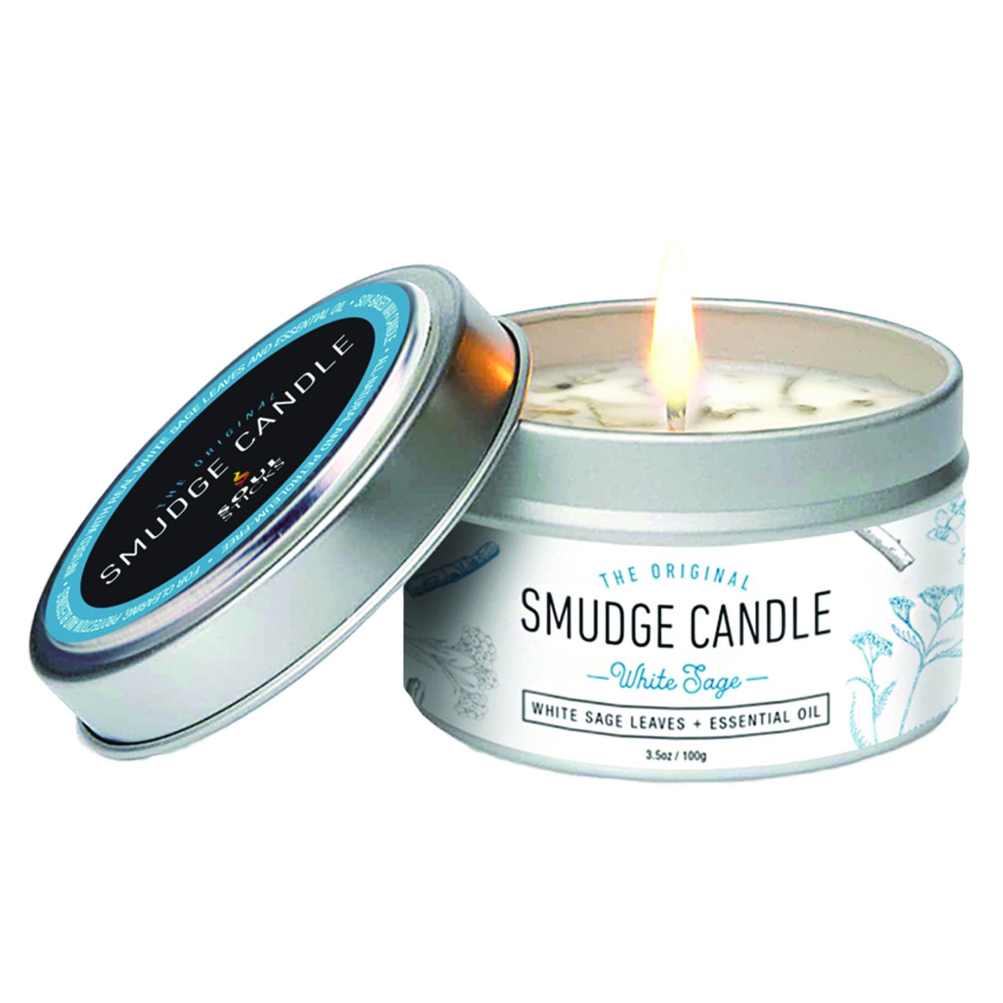 SOUL STICKS Smudge Candle for Cleansing House, Meditation, Chakra Healing, Aromatherapy | 3.5 Ounce Smudge Candle for Spiritual Cleansing (White Sage)