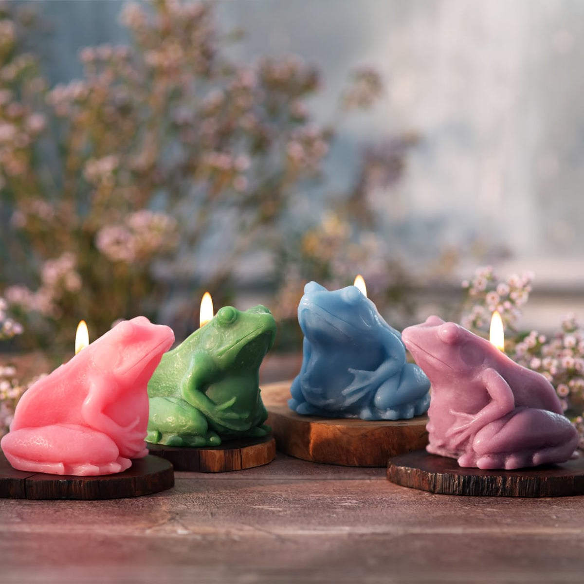 Big Dipper Wax Works Sky Blue Frog Candle, Hand-Sculpted Pure Beeswax, 2.5” × 3.5”, 24-Hour Clean Burn, Eco-Friendly Unscented Home Décor, Whimsical Garden Candle Made in USA