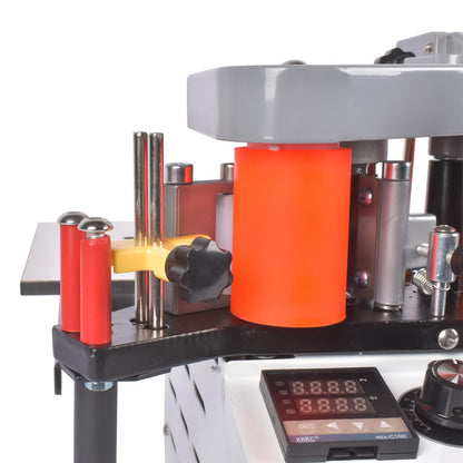 Portable Edge Bander Machine, Straight & Curved Edge Banding, Double-Sided Glue Coating, Adjustable Speed 5–10m/min, 110V, for ABS PVC MDF Acrylic