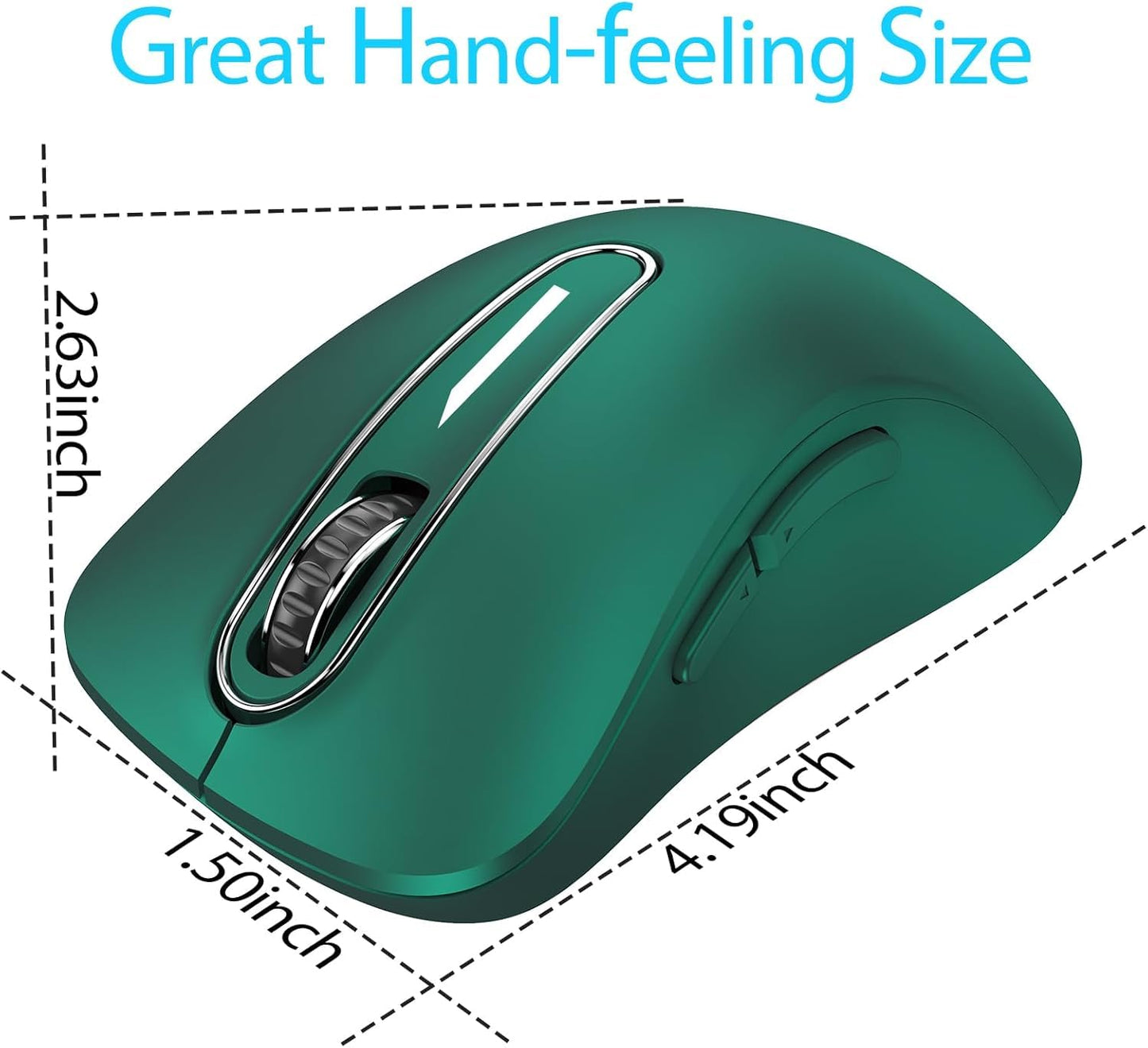 memzuoix 2.4G Wireless Mouse, 1400 DPI Mobile Optical Cordless Mouse with USB Receiver, Portable Computer Mice for Laptop, PC, Desktop, MacBook, 5 Buttons, Red