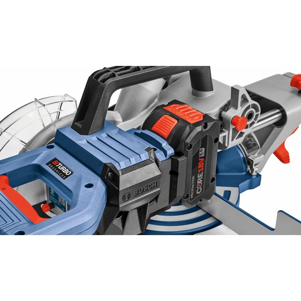 BOSCH GCM18V-07SN PROFACTOR™ 18V 7-1/4 In. Single-Bevel Slide Miter Saw - Mobile, Cordless Solution, 3-3/4 In. Nested Crown Cutting, 8-1/4 In. Crosscut Capacity (Bare Tool)