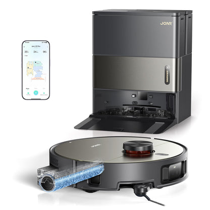 JONR X9 PRO Robot Vacuum Cleaner with Mop Function, Continuous Fresh Water Self-Cleaning, 20000 Pa Mop Roller 104-167°F Hot Water, AI Obstacle Avoidance