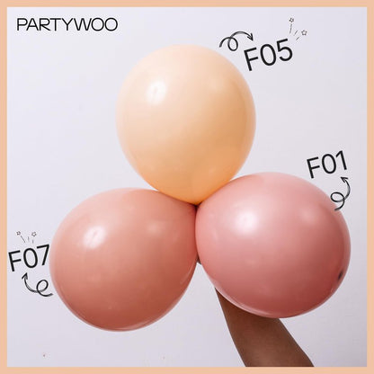 PartyWoo Nude Balloons 50pcs 5 Inch Apricot Boho Fall Neutral Latex Helium Balloons for Graduation Wedding Anniversary Birthday Boy Baby Shower Woodland Boho Theme Party Decorations Brown-F05