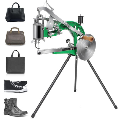 Leather Sewing Machine, Cobbler Sewing Machine, Manual Shoe Sewing Machine with Dual Cotton Nylon Line for Sewing Upsolery, Bags, Tents, Clothes, Belt and Coats