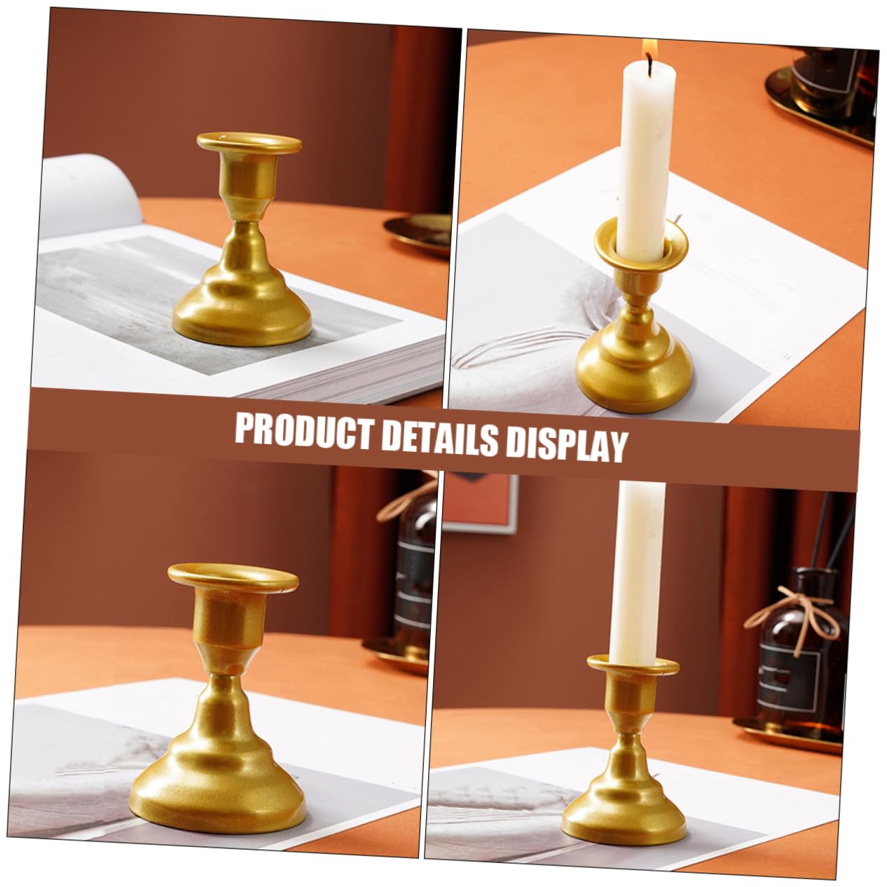 PRETYZOOM Retro Metal Candle Holder for Tabletop Elegant Pillar Candlestick Stand for Home Decor Weddings and Parties Decorative Centerpiece for Tealight and Taper Candles