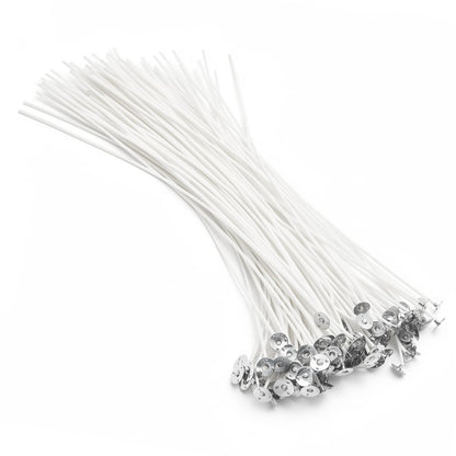 Aubeco 120Pcs Candle Wick, Low Smoke 12 Inch Pre-Waxed Cotton Wick with Tabs, Natural Cotton Core for Candle Making, Soy Candle DIY