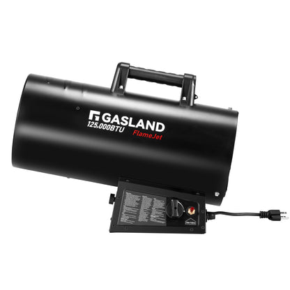 GASLAND Flame Jet 125,000 BTU Propane Force Air Heater, Portable Propane Heater for Garage, Workshop, Job Site, Outdoor Camping & Industrial Space - Fast Heating, Durable Steel Construction