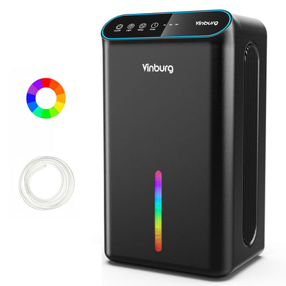 Dehumidifier for Basement (85 OZ, 800 sq ft) Quiet Dehumidifiers for Home, Auto Shut-Off, Sleep Mode, 3 Gear Timer(8H,16H,24H), Small Dehumidifier for Bedroom, Bathroom with Drain Hose(Dark Black)