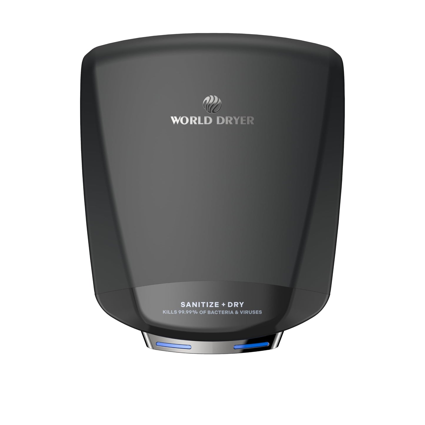 World Dryer Sanitize + Dry Sanitizing High Speed, Energy Efficient Hand Dryer, Aluminum, Black