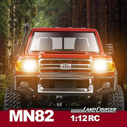 RC Rock Crawler RC Truck 4x4 Toyota LC79 RC Crawler 1/12 Off Road Pickup Remote Control 2.4Ghz All Terrain 280 Brushed Motor Proportional Throttle Steering RTR Hobby Toy Adult MN-82