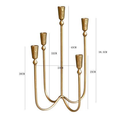 TrnAAs 5 Head Candle Holder Candlestick Home Decor Retro Style Versatile Wedding