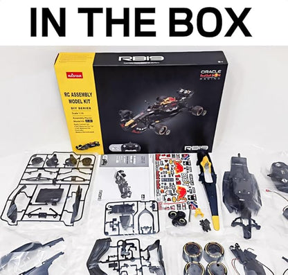 RASTAR 92600 1/16 55PCS Officially Licensed RC Race Car Building Kits for Oracle RedBull F1 RB19 with Remote Motor &amp DIY Decals for Play &amp Display - Ideal Gift for F1 Fans Ages 8+